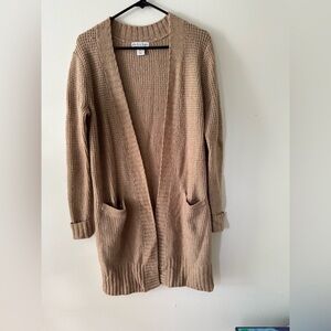 London Kaye Women’s Open Front Long Cardigan – Brown